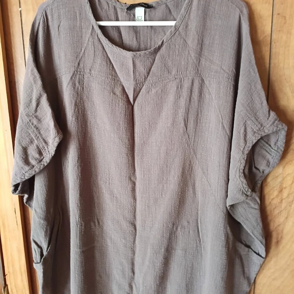 Final Touch Brown Oversized Sleeveless Dress S/M Relaxed Fit - Picture 2 of 4